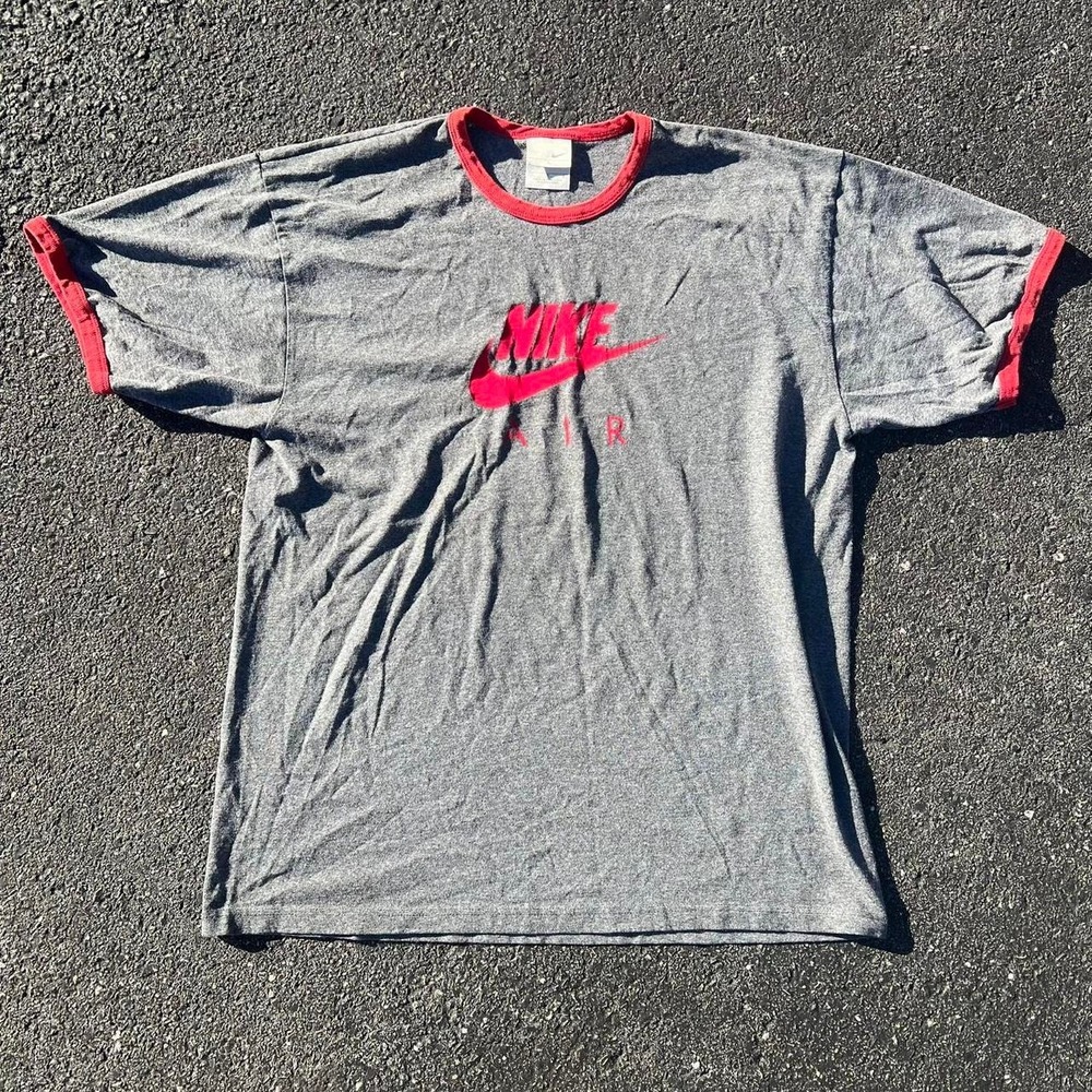 1990s Graphic Nike Ringer Logo Shirt size L